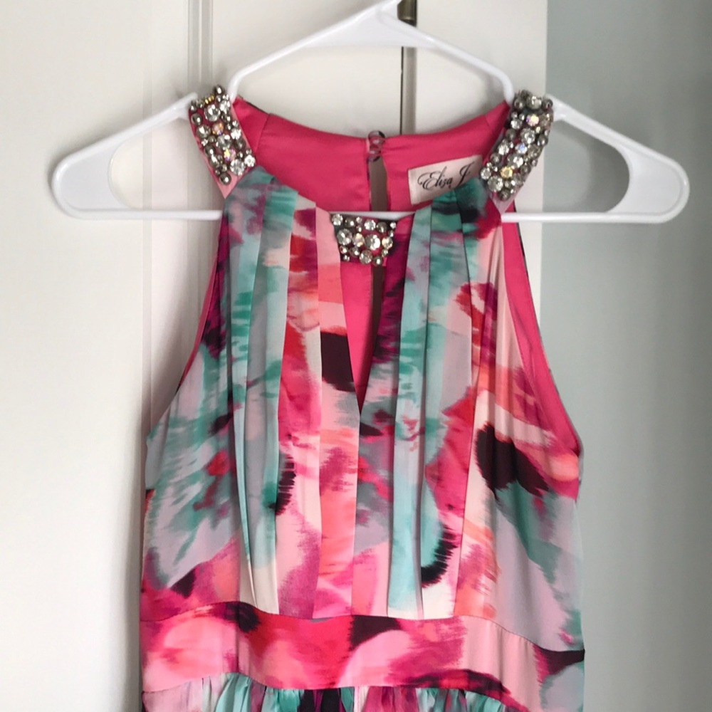 Eliza J 2p floral maxi dress with rhinestones